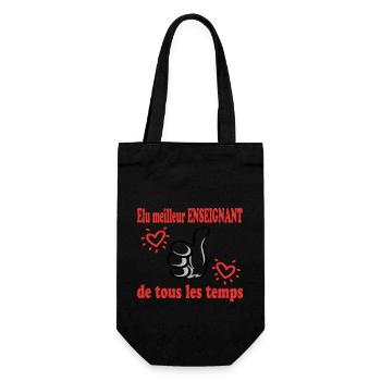VOTED BEST TEACHER OF ALL TIME - Gift Bag for Bottles - black - Front