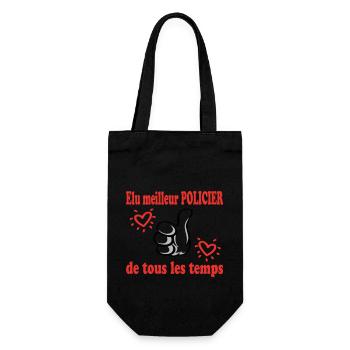 VOTED BEST POLICE OFFICER OF ALL TIME - Gift Bag for Bottles - black - Front