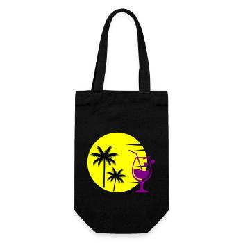 cocktail sunset - Geschenkbeutel für Flaschen - Schwarz - Vorne