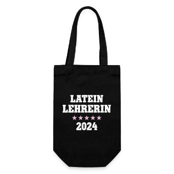 Latein Lehrerin 2024 Lateinlehrerin Latin Teacher - Geschenkbeutel für Flaschen - Schwarz - Vorne