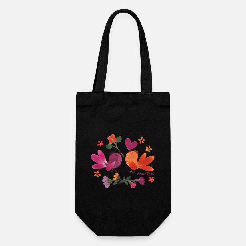 Oiseaux en fleurs - Sac à bouteille - noir