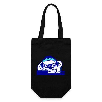Lustiger Cooler DJ Igel Mischpult Party Musik Spaß - Geschenkbeutel für Flaschen - Schwarz - Vorne