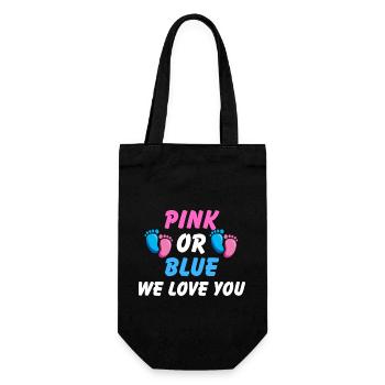 Pink or blue, gender reveal unisex t-shirt - Gift Bag for Bottles - black - Front