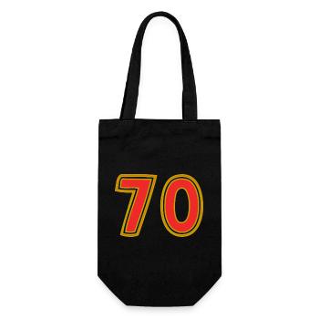 70. 70 YEARS. 70th ANNIVERSARY. 70 YEARS ANNIVERSARY. - Gift Bag for Bottles - black - Front