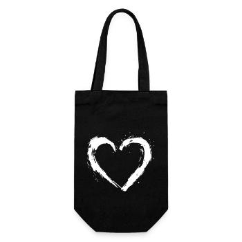 Herz Symbol - Geschenkbeutel für Flaschen - Schwarz - Vorne
