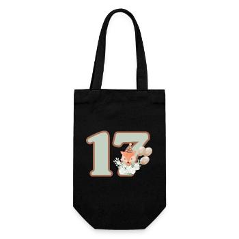17e anniversaire renard fleurs - Sac à bouteille - noir - Devant