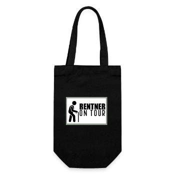 Pensioners on Tour Warning sign for active seniors - Gift Bag for Bottles - black - Front