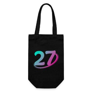Number 27 multicolor - Gift Bag for Bottles - black - Front