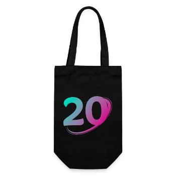Number 20 multicolor - Gift Bag for Bottles - black - Front