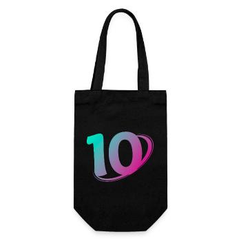 Number 10 multicolor - Gift Bag for Bottles - black - Front