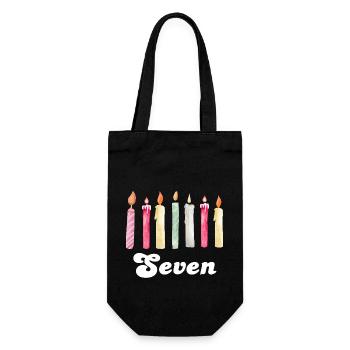 7e anniversaire bougie - Sac à bouteille - noir - Devant