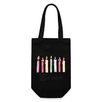 Kerze zum 7. Jahrestag - Geschenkbeutel für Flaschen - Schwarz - Vorne