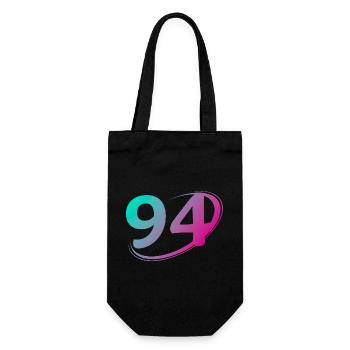 Nummer 94 mehrfarbig - Geschenkbeutel für Flaschen - Schwarz - Vorne