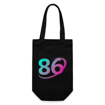 Number 86 multicolor - Gift Bag for Bottles - black - Front