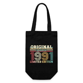 33rd Birthday Original August 1991 Born 1991 - Gift Bag for Bottles - black - Front