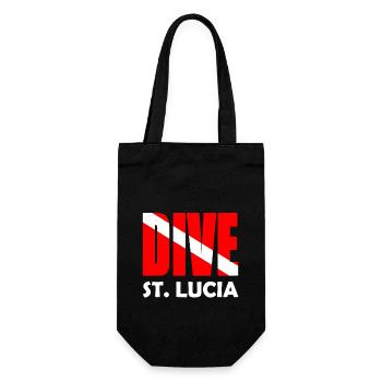 Dive St. Lucia - Diver Down Flag Scuba Diving - Gift Bag for Bottles - black - Front