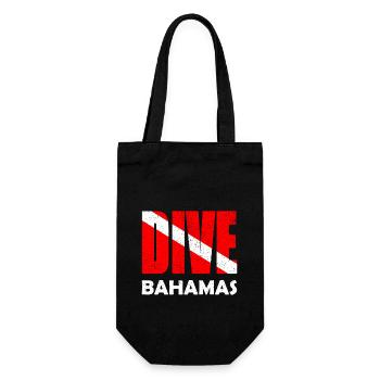 Dive Bahamas - Karibik - Caribbean - West Indies - Geschenkbeutel für Flaschen - Schwarz - Vorne