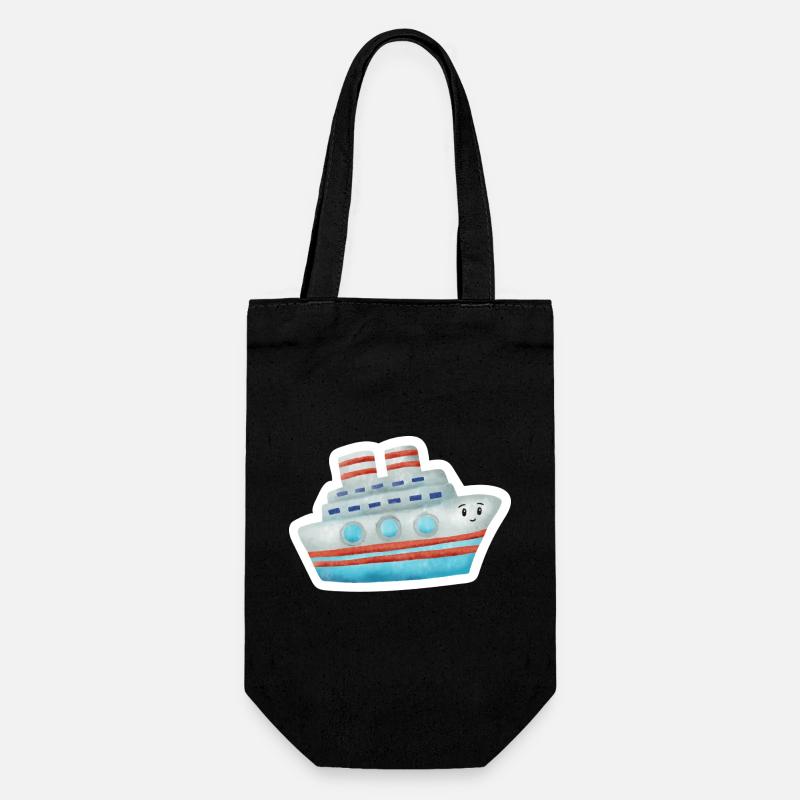 boat - Gift Bag for Bottles - black