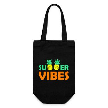 summer vibes 02 - Geschenkbeutel für Flaschen - Schwarz - Vorne