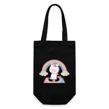 licorne de yoga - Sac à bouteille - noir - Devant