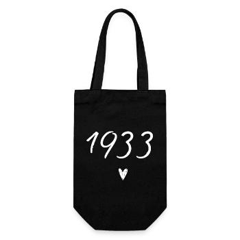 1933 Herzgeburtstag - Geschenkbeutel für Flaschen - Schwarz - Vorne