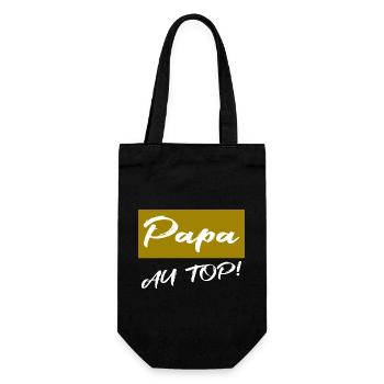 VATERTAG. FROHER VATERTAG. PAPA. ALLES GUTE - Geschenkbeutel für Flaschen - Schwarz - Vorne