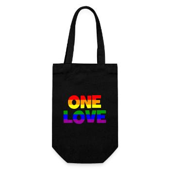 ONE LOVE LGBTQ Gay Lesbian - Gift Bag for Bottles - black - Front