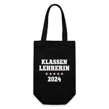 Klassen Lehrerin 2024 Leiterin Klassenlehrerin - Geschenkbeutel für Flaschen - Schwarz - Vorne