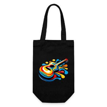 Schmelzende Regenbogen-Gitarre - Geschenkbeutel für Flaschen - Schwarz - Vorne