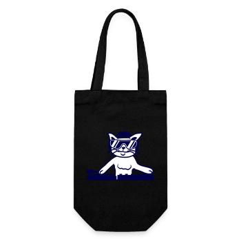 DJ Mischpult Katze Party Tier Kätzchen Haustier - Geschenkbeutel für Flaschen - Schwarz - Vorne