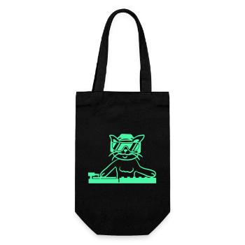 DJ Mischpult Katze Party Tier Kätzchen Haustier - Geschenkbeutel für Flaschen - Schwarz - Vorne