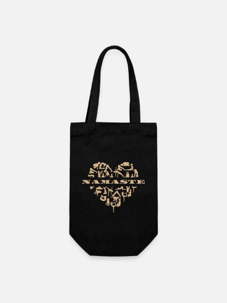 Namaste Yoga Meditation Yogapositionen Herz - Geschenkbeutel für Flaschen - Schwarz