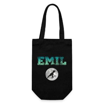 EMIL - Beau prénom de garçon avec dinosaure - Sac à bouteille - noir - Devant