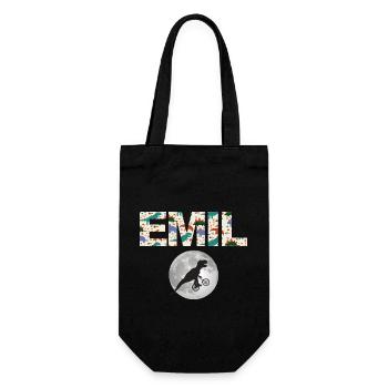 EMIL - Beau prénom de garçon avec dinosaure - Sac à bouteille - noir - Devant
