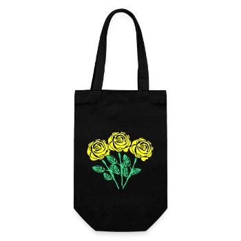 gelbe rosen - Geschenkbeutel für Flaschen - Schwarz - Vorne