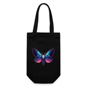 Galaxy Moth - Cosmic Space Themed Fantasy - Gift Bag for Bottles - black - Front