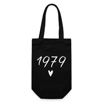 1979 Herzgeburtstag - Geschenkbeutel für Flaschen - Schwarz - Vorne