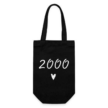 2000 Heart Birthday - Gift Bag for Bottles - black - Front