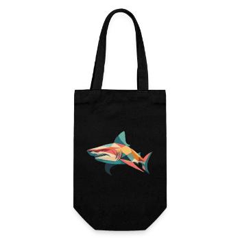 Geometric Shark - Gift Bag for Bottles - black - Front