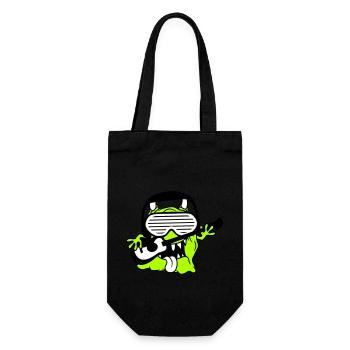 Cool Party Monster Alien Plays Guitar Music - Gift Bag for Bottles - black - Front