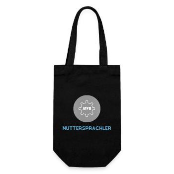 Muttersprachler: JavaScript Edition - Geschenkbeutel für Flaschen - Schwarz - Vorne