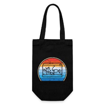 Retro Aquarium Aquaristik Fische Heimaquarium - Geschenkbeutel für Flaschen - Schwarz - Vorne