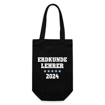 Geographie Lehrer Studium Erdkundelehrer 2024 - Geschenkbeutel für Flaschen - Schwarz - Vorne