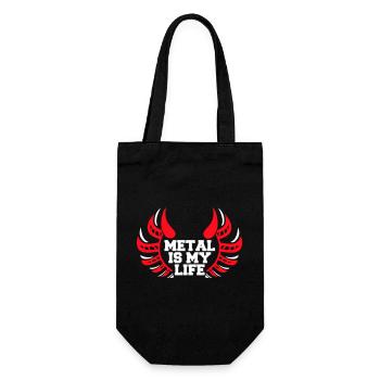 Heavy Metal Is My Life Hard Rock Horns Texte Logo - Sac à bouteille - noir - Devant