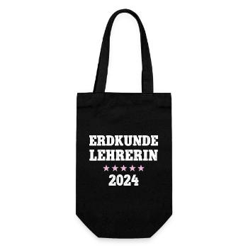 Geographie Lehrerin Erdkundelehrerin 2024 Geologin - Geschenkbeutel für Flaschen - Schwarz - Vorne