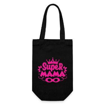 Super Mama - Geschenkbeutel für Flaschen - Schwarz - Vorne