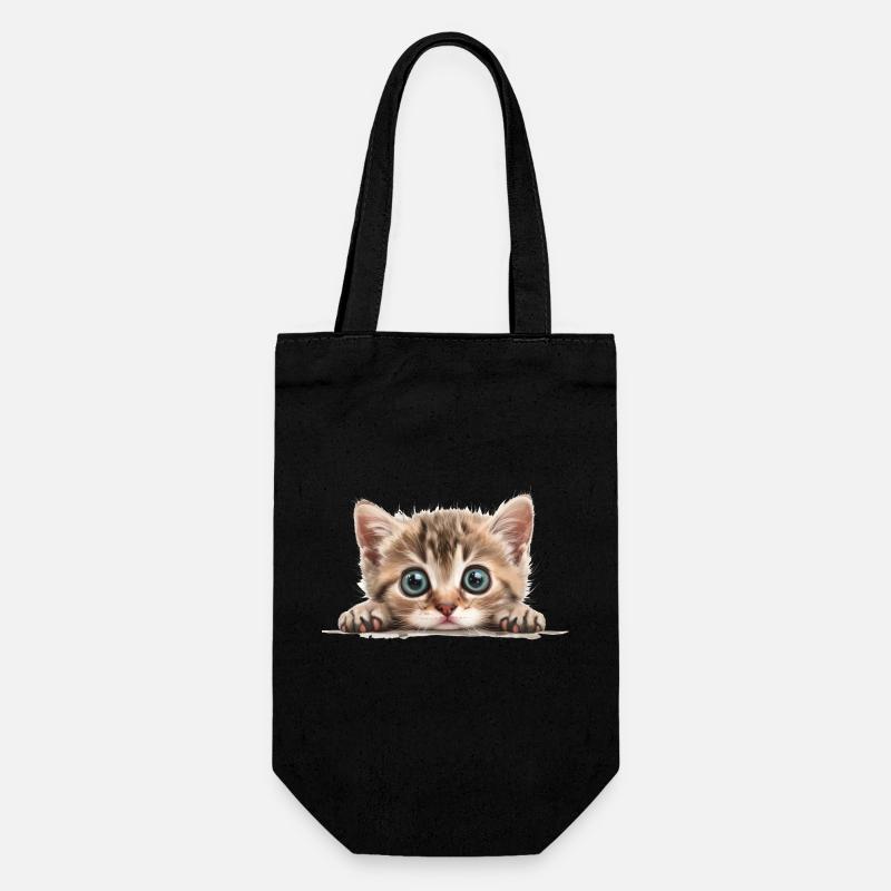 Peekaboo chaton doux minou grands yeux - Sac à bouteille - noir
