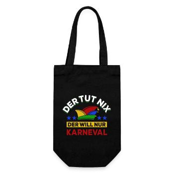 Der tut nix der will nur Karneval - Narrenkappe - Geschenkbeutel für Flaschen - Schwarz - Vorne