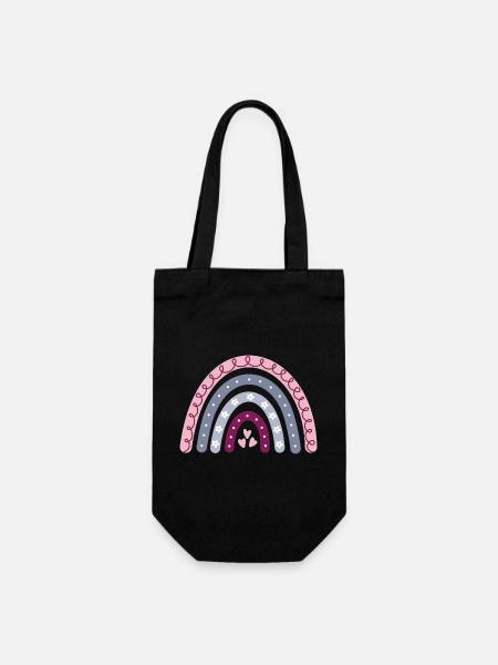 Boho Regenbogen - Geschenkbeutel für Flaschen - Schwarz