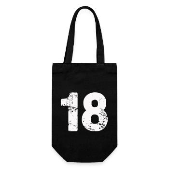 18 - Geschenkbeutel für Flaschen - Schwarz - Vorne